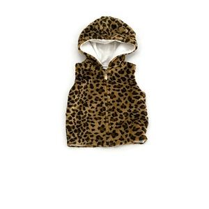 Girls animal print hooded vest
